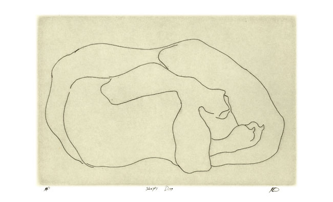 Sleepy Dog — etching 1-5