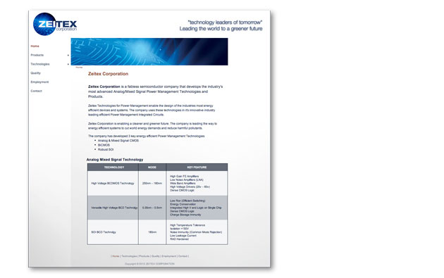Zeitex Home Page 2012